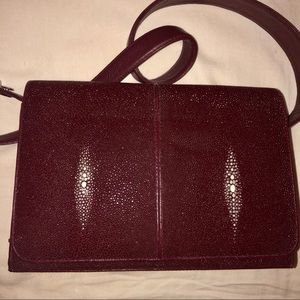 Stingray Leather Sparkly Satchel Handbag CRAN